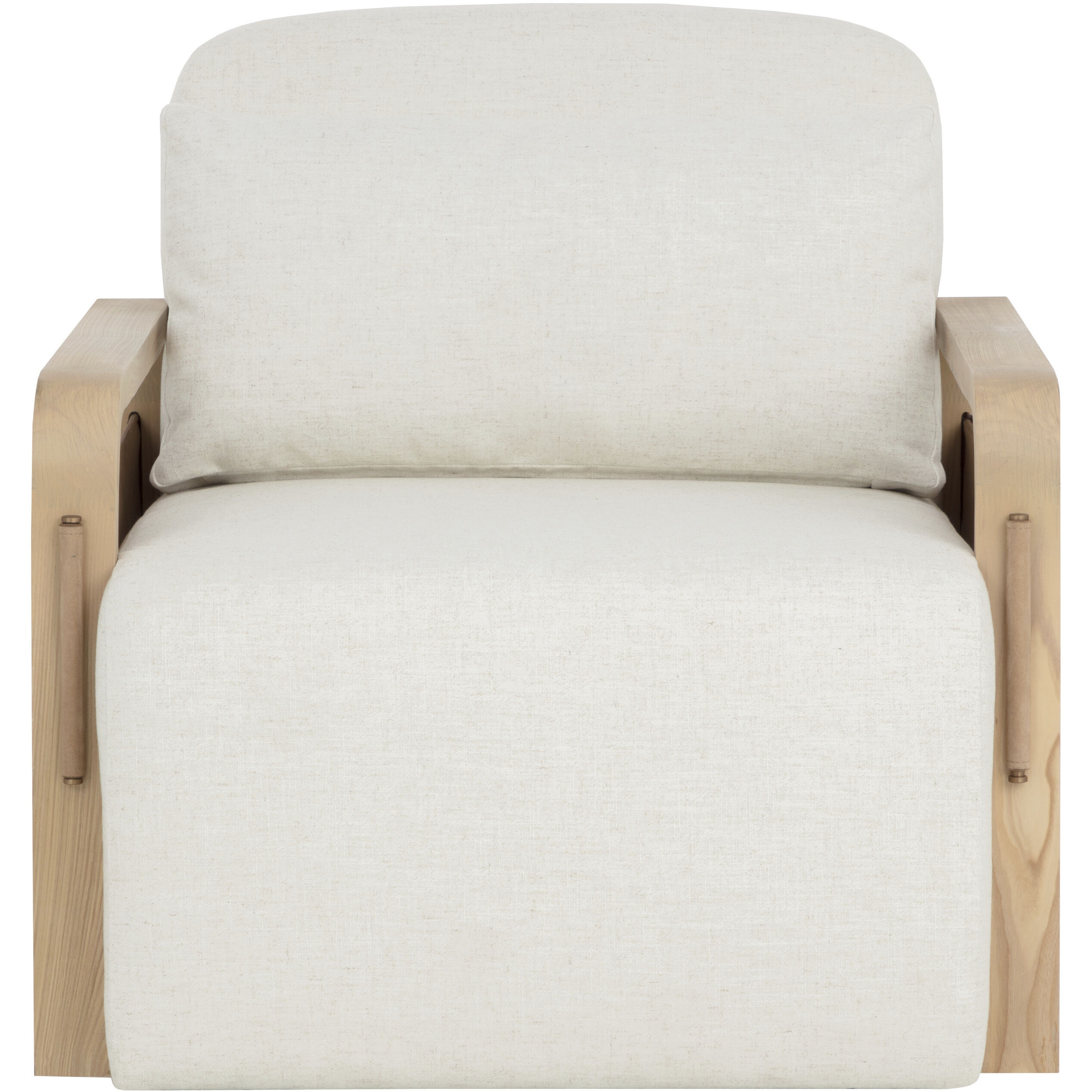 Otso Geralt Linen / Nubuck Tan Leather Swivel Lounge Chair